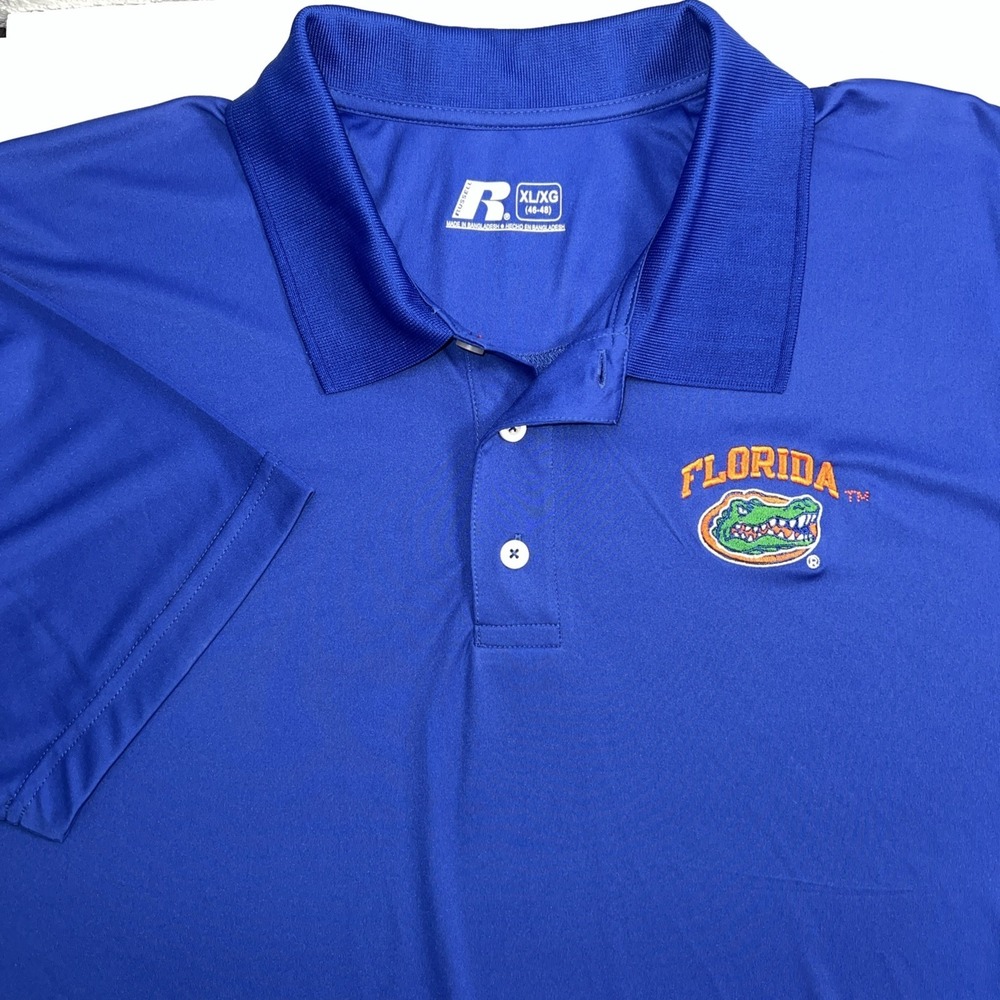 Russell Polo Shirt University of Florida Gators Logo Men XL 46-48 NCAA Polyester
